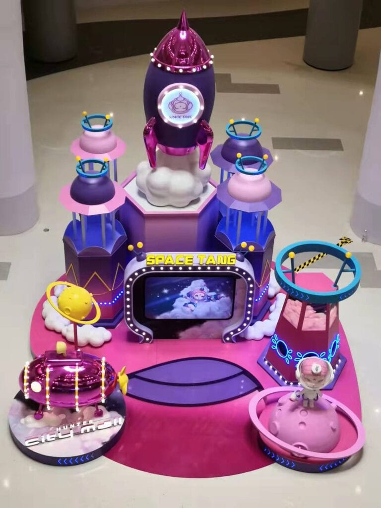 AI-powered interactive display windows in London Kinetic LED mirror installation in Times Square Augmented reality desert corridor in Dubai Smart light pathways for children’s engagement at Disneyland