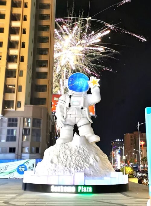 Giant Astronaut Sculpture 10-Meter Urban Landmark City Art Installation